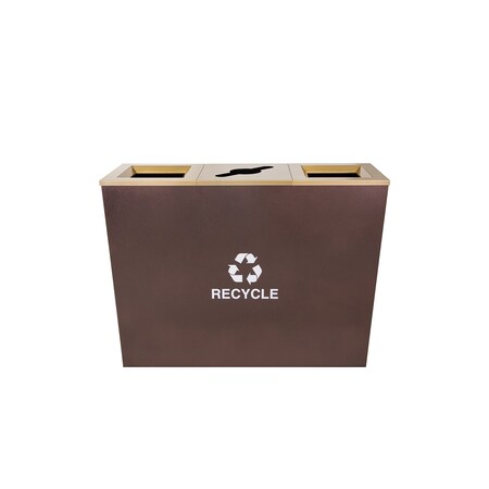 Ex-Cell Kaiser 54-Gal. Three-Stream Receptacle - Steel, Hammered Copper RC-MTR-3 HCPR